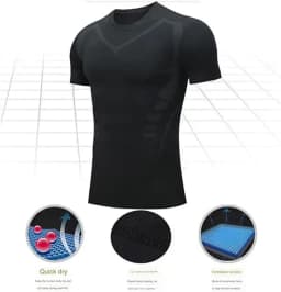 Men's Ionic Shaping Vest Ice-Silk Slimming Vest Body Shaper Compression T-Shirts Tank Top Tummy Control Quick-dry Fitness Shirts