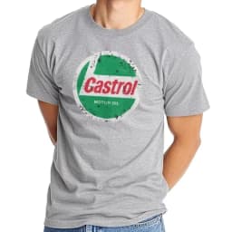 Castrol T Shirt Men's Pure Cotton Funny T-Shirts Round Neck Motor Oil Tee Shirt Short Sleeve Tops Gift Idea