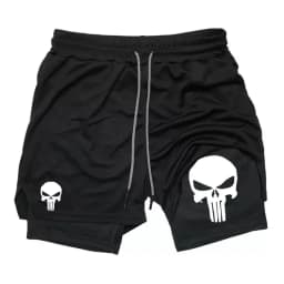 Summer Men's 2-in-1 Sports Shorts with Phone Bag, Quick Drying Fitness Running Shorts
