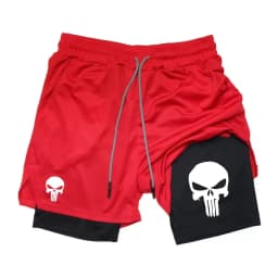 Summer Men's 2-in-1 Sports Shorts with Phone Bag, Quick Drying Fitness Running Shorts