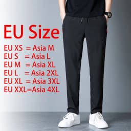 Men's Casual Pants Straight Leg Slim Fit Elastic Waist Jogging Pants Korean Classic Blue Black Gray Men's Pants Plus Size 4XL 5X