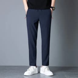 Men's Casual Pants Straight Leg Slim Fit Elastic Waist Jogging Pants Korean Classic Blue Black Gray Men's Pants Plus Size 4XL 5X