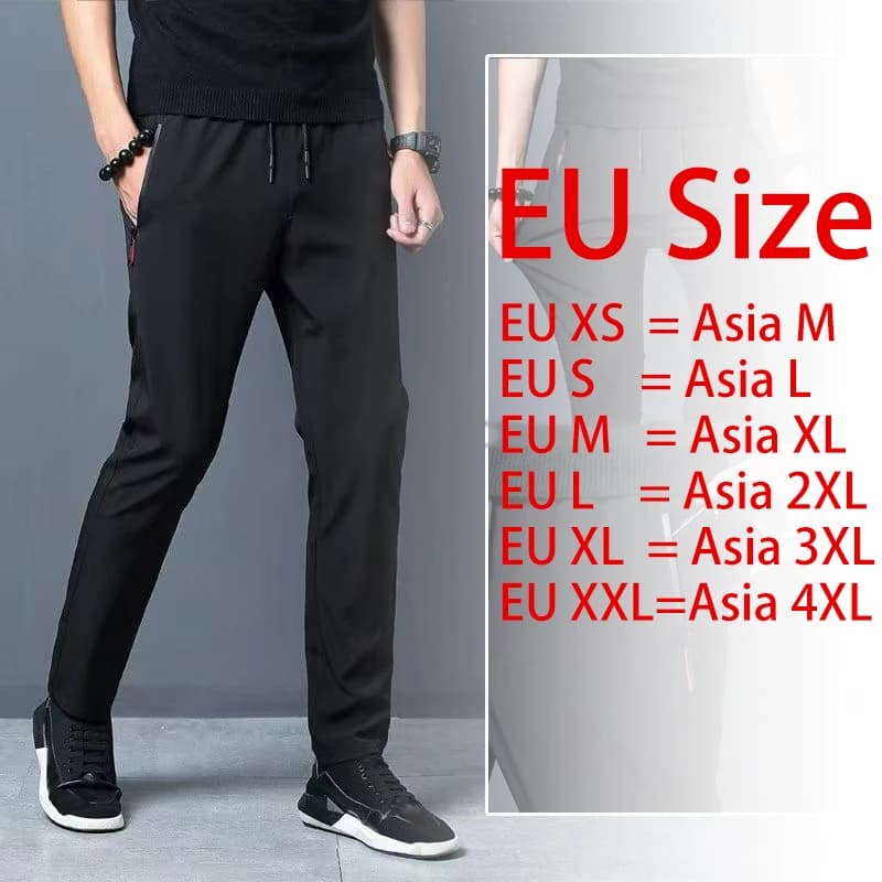 Men's Casual Pants Straight Leg Slim Fit Elastic Waist Jogging Pants Korean Classic Blue Black Gray Men's Pants Plus Size 4XL 5X