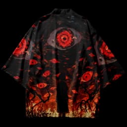 New Trend Fashion Men's Casual Kimono Demon Eye Printing Men's Traditional Kimono Daily Casual Women's Cardigan Tops