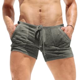 2026 Men's Summer Drawstring Shorts with Pockets Fashion Male Casual Shorts Solid Color Ultra-thin Breathable Shorts