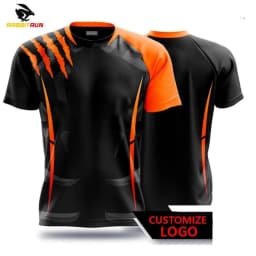 New men's breathable and comfortable T-shirt with striped printed pattern outdoor casual sports top