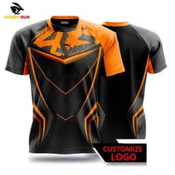 New men's breathable and comfortable T-shirt with striped printed pattern outdoor casual sports top