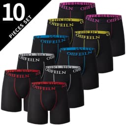 5 /10 Pack Men's Black Gold Printed Boxer Underwear Comfortable And Versatile Plus Size Sexy Young Men's Leisure Sports Beach Sh