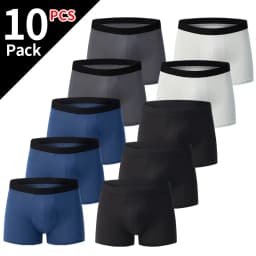 5 /10 Pack Men's Black Gold Printed Boxer Underwear Comfortable And Versatile Plus Size Sexy Young Men's Leisure Sports Beach Sh