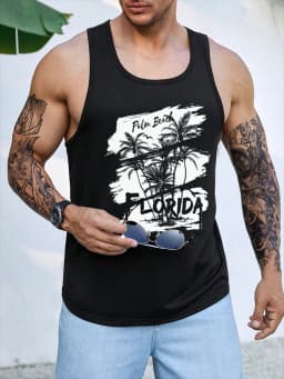 Hawaiian Casual Fashion Men's Tank Top Summer Daily Street Men's Tank Top Outdoor Sports Men's Sleeveless T-shirt 3D Print