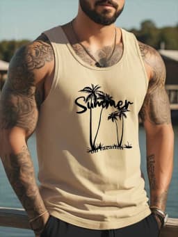 Hawaiian Casual Fashion Men's Tank Top Summer Daily Street Men's Tank Top Outdoor Sports Men's Sleeveless T-shirt 3D Print