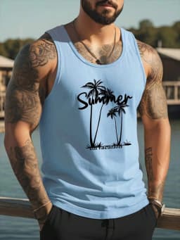 Hawaiian Casual Fashion Men's Tank Top Summer Daily Street Men's Tank Top Outdoor Sports Men's Sleeveless T-shirt 3D Print