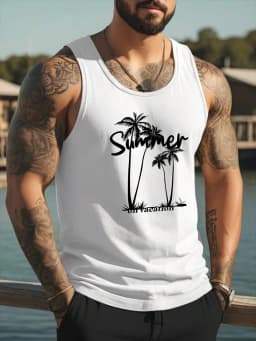 Hawaiian Casual Fashion Men's Tank Top Summer Daily Street Men's Tank Top Outdoor Sports Men's Sleeveless T-shirt 3D Print