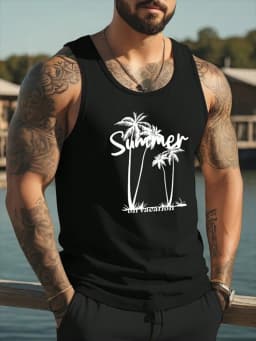 Hawaiian Casual Fashion Men's Tank Top Summer Daily Street Men's Tank Top Outdoor Sports Men's Sleeveless T-shirt 3D Print