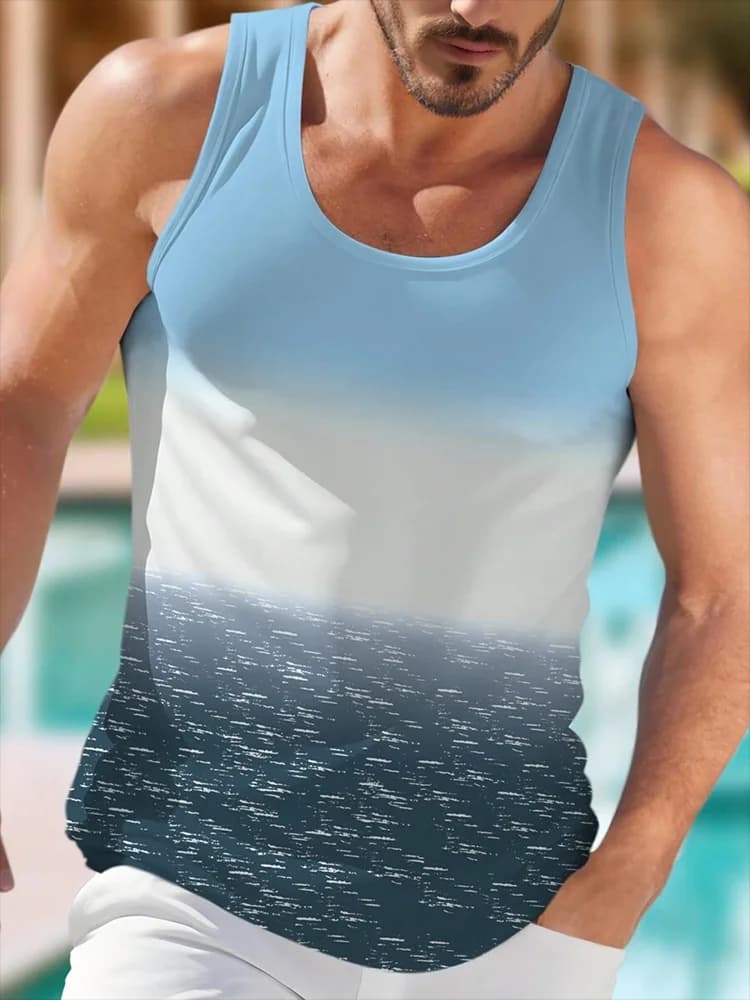 Hawaiian Casual Fashion Men's Tank Top Summer Daily Street Men's Tank Top Outdoor Sports Men's Sleeveless T-shirt 3D Print