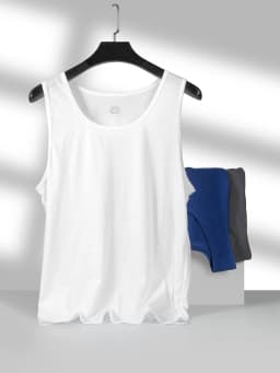 Men's pure cotton vest breathable slim youth sports foundation hurdle I loose summer thin halter undershirt