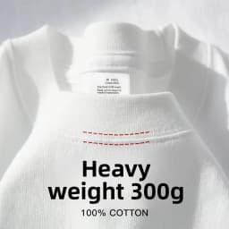 Summer Light Blue 300g Heavy Cotton Short-sleeved T-shirt Loose Men's and Women's Casual Half-sleeves Tee