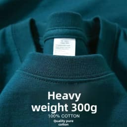 Summer Light Blue 300g Heavy Cotton Short-sleeved T-shirt Loose Men's and Women's Casual Half-sleeves Tee