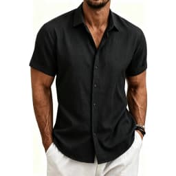 2026 Cotton Linen Shirts for Men Casual Shirts Lightweight Short Sleeve Henley Beach Shirts Fashion Hawaiian T Shirts for Men