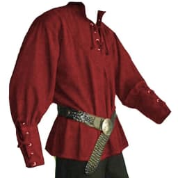 Men's Vintage Medieval Pirate Costume Style Loose-Fitting Polo Shirt for Performances