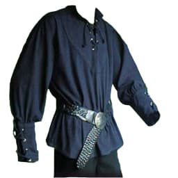 Men's Vintage Medieval Pirate Costume Style Loose-Fitting Polo Shirt for Performances