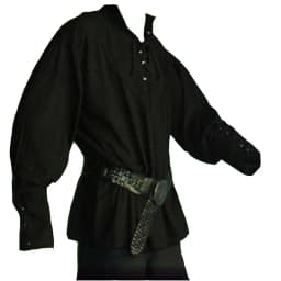 Men's Vintage Medieval Pirate Costume Style Loose-Fitting Polo Shirt for Performances
