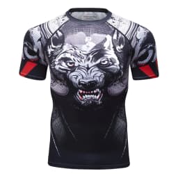 Ukiyo-e Style Dragon Compression T-Shirt, MMA Training Rash Guard BJJ 3D Printed Quick-Drying T-Shirt Summer outdoor streetwear