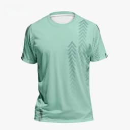 Hot Selling Men's Summer Badminton Training Gradient Print Comfortable and Breathable Round Neck T-Shirt Outdoor Sports Top
