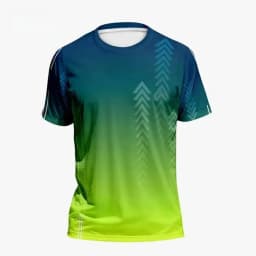 Hot Selling Men's Summer Badminton Training Gradient Print Comfortable and Breathable Round Neck T-Shirt Outdoor Sports Top
