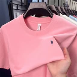 100_ cotton men's short sleeve T-shirt fashion brand Paul Pony embroidery summer new high-end comfortable casual round neck top