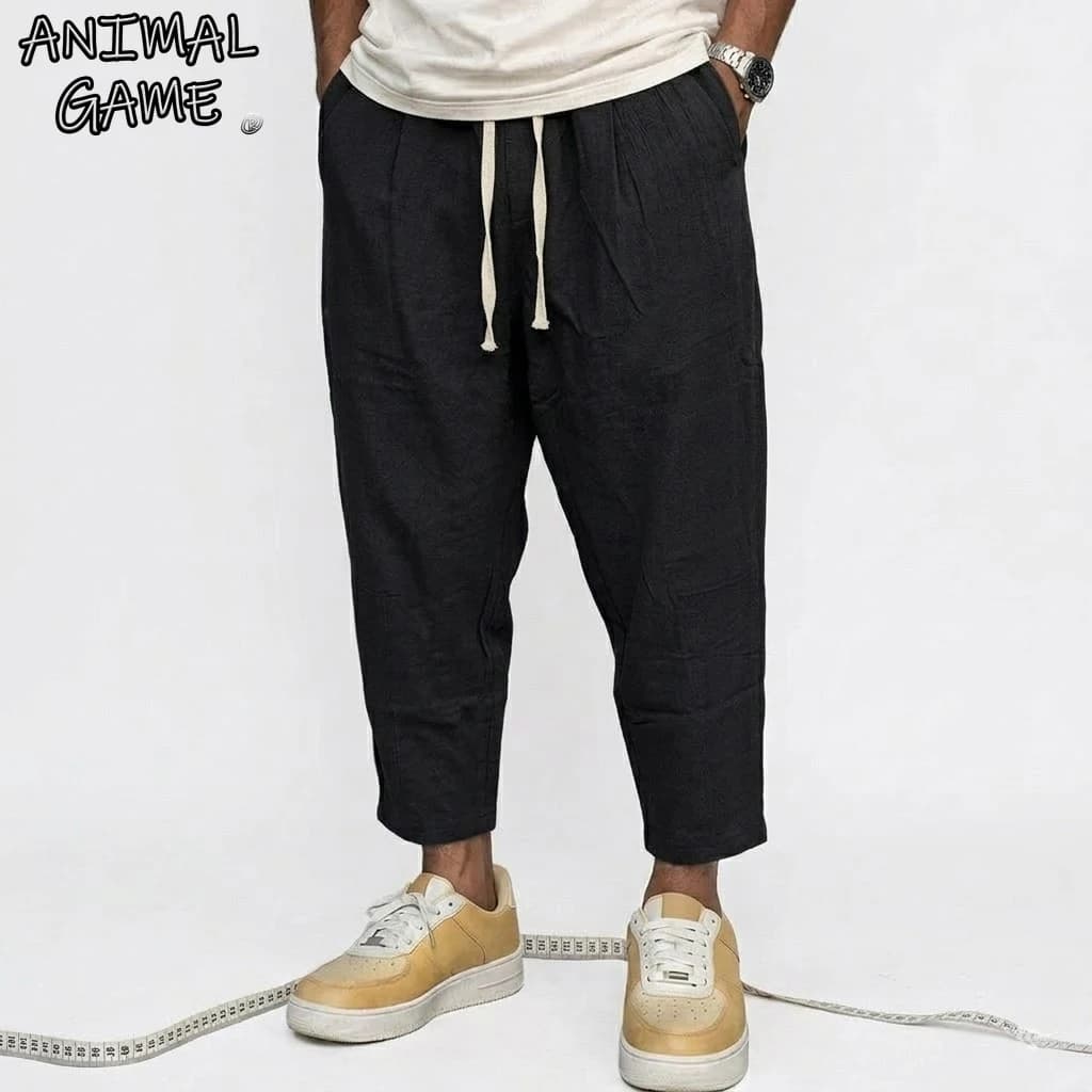 New Linen Pants Man Summer Casual Pants for Men Gym Man Baggy Pant Beach Loose Hawaiian Pant Lightweight Men's Cotton Work Pants