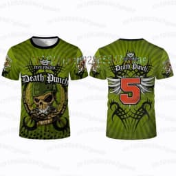 26 Summer Men 5FDP Five Finger Death Punch Skull T-Shirt Short-Sleeved Sailor Collar Tee Large Size For Men Women T Shirt