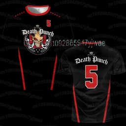 26 Summer Men 5FDP Five Finger Death Punch Skull T-Shirt Short-Sleeved Sailor Collar Tee Large Size For Men Women T Shirt