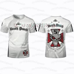 26 Summer Men 5FDP Five Finger Death Punch Skull T-Shirt Short-Sleeved Sailor Collar Tee Large Size For Men Women T Shirt