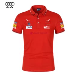 Audi Motorsport Racing Team Men's And Women's Daily Casual Polo Shirts Collarless T-Shirts for Sports Fans