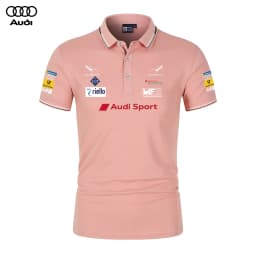 Audi Motorsport Racing Team Men's And Women's Daily Casual Polo Shirts Collarless T-Shirts for Sports Fans