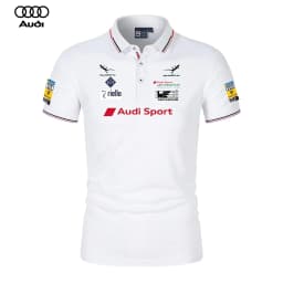 Audi Motorsport Racing Team Men's And Women's Daily Casual Polo Shirts Collarless T-Shirts for Sports Fans