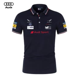 Audi Motorsport Racing Team Men's And Women's Daily Casual Polo Shirts Collarless T-Shirts for Sports Fans