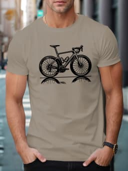 Men's Summer 100% Cotton Fashion Leisure Road Cycling Pattern Printed Loose Sports Round Neck Short Sleeve T-shirt Top