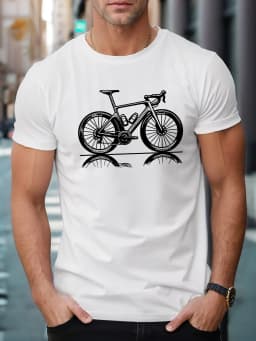 Men's Summer 100% Cotton Fashion Leisure Road Cycling Pattern Printed Loose Sports Round Neck Short Sleeve T-shirt Top