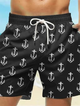 Anchors Pattern Men's Beach Shorts Summer Swim Trunks 3D Printed Women Men Casual Oversized Loose Sport Short Pants