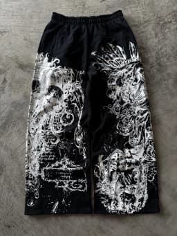 2026 Summer New Y2K Retro Casual Pants Gothic Skull Head Direct Spray Printed Floor Pants Extra Large Neutral Fashion Pants