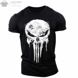 Men's T-shirt 3d Printed Military Patriotic Skull O-neck T-shirt, Oversized T-shirt, Short-sleeved T-shirt, Men's Sportswear Top
