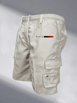 Mens Tactical Cargo Shorts Elastic Waist Outdoor Work Casual Jogging Loose Street Style Shorts