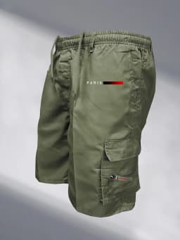 Mens Tactical Cargo Shorts Elastic Waist Outdoor Work Casual Jogging Loose Street Style Shorts