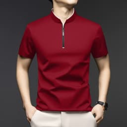 Men Stand Collar Half Zip Short Sleeve T Shirt Slim Fit Soft Fabric Casual Business Basic Tops Daily Wear Pullover