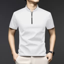 Men Stand Collar Half Zip Short Sleeve T Shirt Slim Fit Soft Fabric Casual Business Basic Tops Daily Wear Pullover