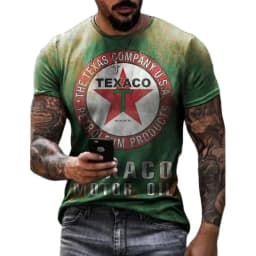 3d Tshirts For Men Vintage Oil T-shirt Street Fashion Castrol Printed Short-sleeved Loose Oversized Motorcycle T-shirt Tops Tees