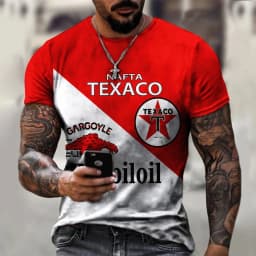 3d Tshirts For Men Vintage Oil T-shirt Street Fashion Castrol Printed Short-sleeved Loose Oversized Motorcycle T-shirt Tops Tees