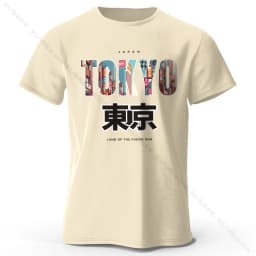 Tokyo Printed Fashion Forward 100% Cotton T-Shirt, Ultra Soft Round Neck Short Sleeve Tee, Perfect for Men & Women
